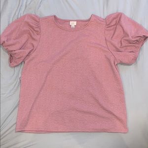 Pink Puff Sleeve Shirt